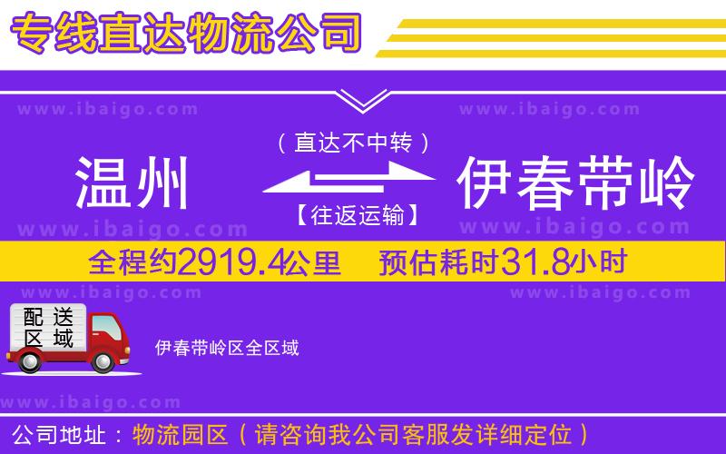 溫州到伊春帶嶺區(qū)貨運專線