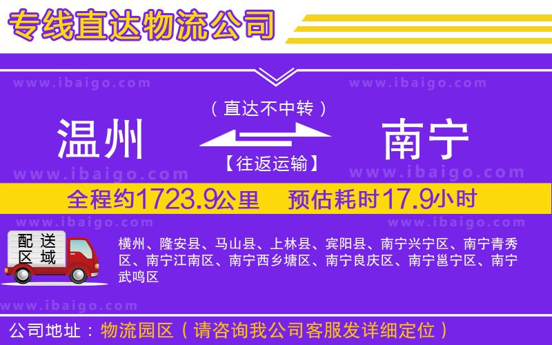 溫州到南寧物流專線
