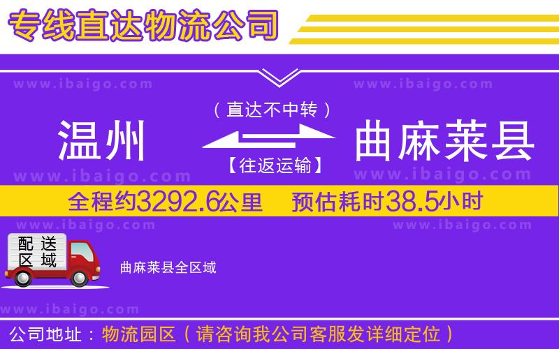 溫州到曲麻萊縣貨運(yùn)公司