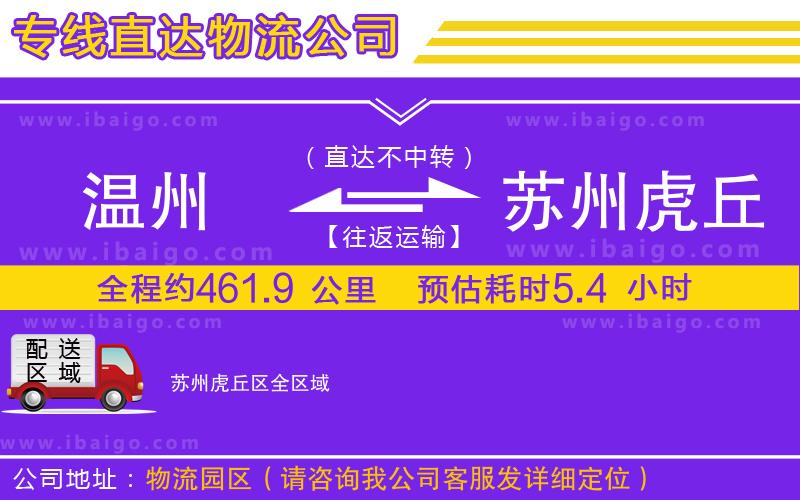 溫州到蘇州虎丘區(qū)貨運(yùn)專線