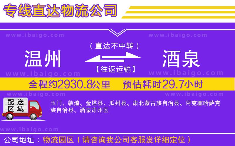 溫州到酒泉貨運(yùn)公司