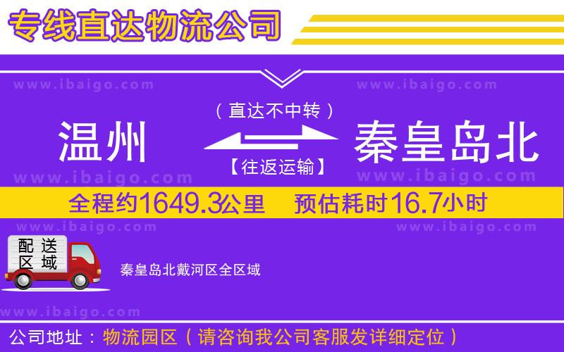 溫州到秦皇島北戴河區(qū)貨運(yùn)公司