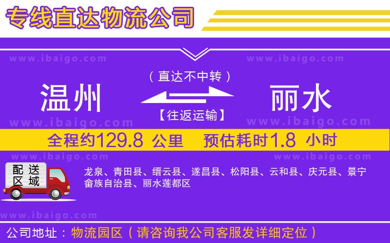 溫州到麗水貨運專線