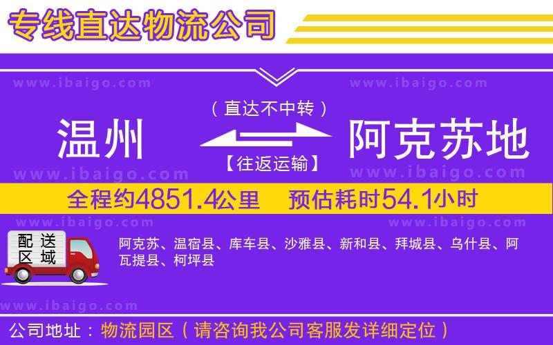 溫州到阿克蘇地區(qū)貨運(yùn)專線