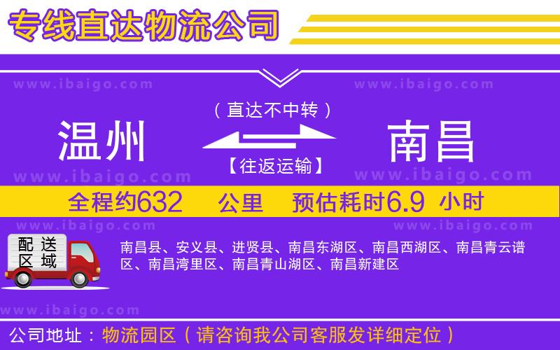 溫州到南昌物流