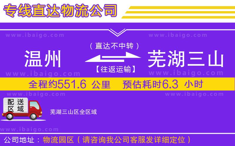 溫州到蕪湖三山區(qū)貨運(yùn)專線