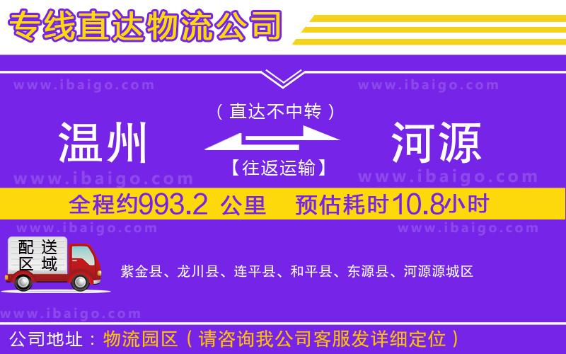 溫州到河源貨運